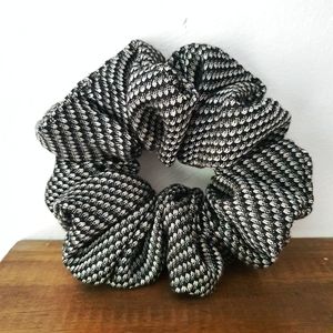 8 for $15 * Jumbo Black & White Tweed Scrunchie